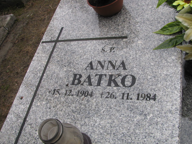 Anna Batko 1904 Jaworzno - Grobonet - Wyszukiwarka osób pochowanych