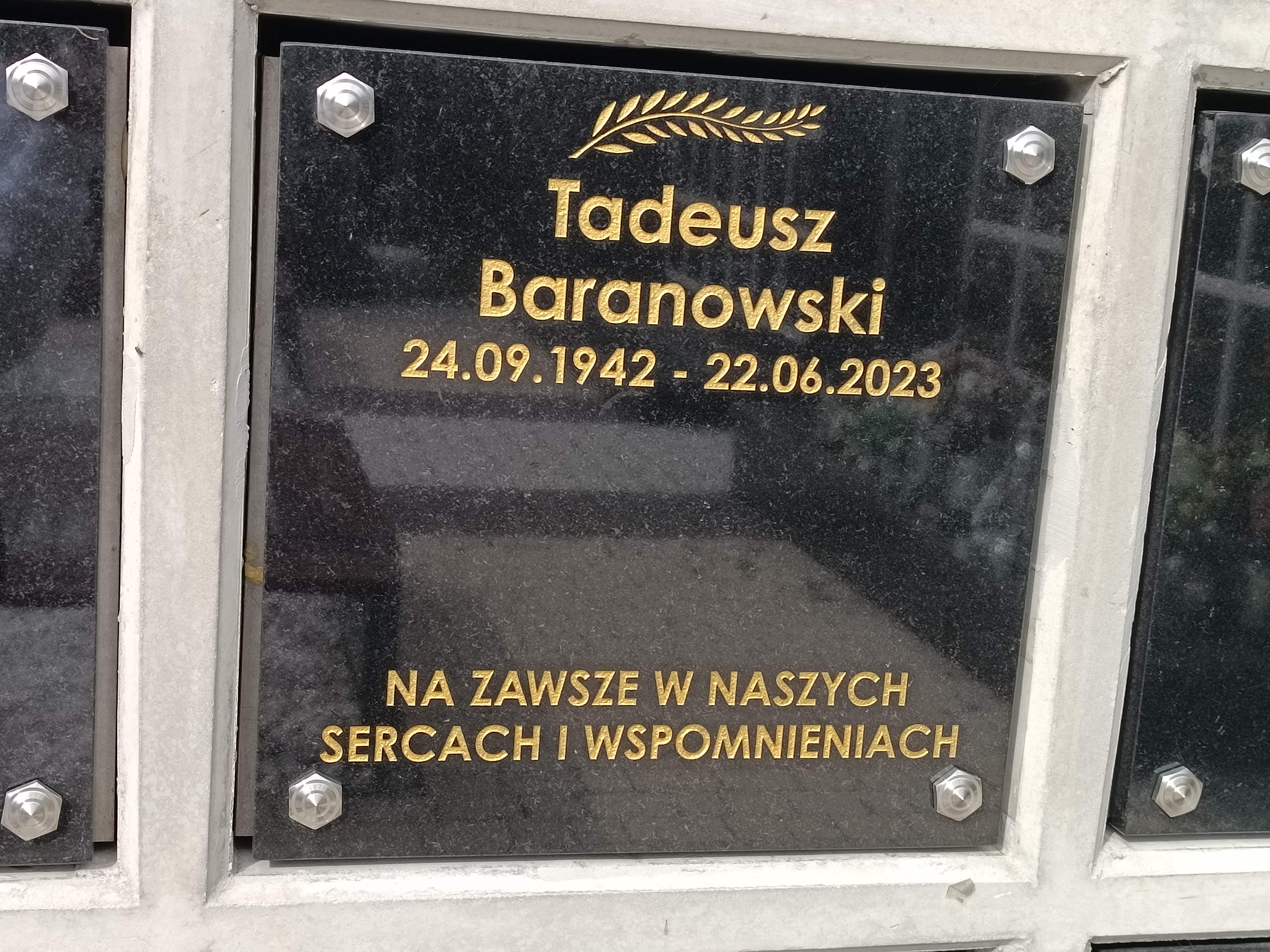 Grób Tadeusz Baranowski