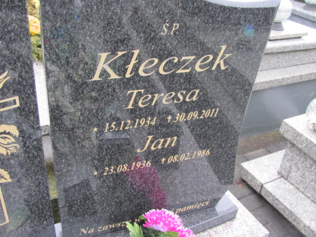 Teresa Kłeczek 1934 Jaworzno - Grobonet - Wyszukiwarka osób pochowanych