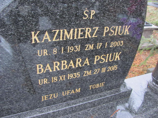 Barbara Psiuk 1935 Jaworzno - Grobonet - Wyszukiwarka osób pochowanych