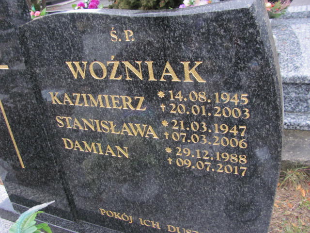 Damian Woźniak 1988 Jaworzno - Grobonet - Wyszukiwarka osób pochowanych