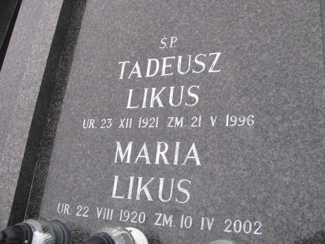 Tadeusz Likus 1921 Jaworzno - Grobonet - Wyszukiwarka osób pochowanych