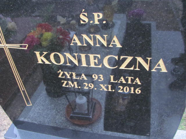 Anna Konieczna 1923 Jaworzno - Grobonet - Wyszukiwarka osób pochowanych